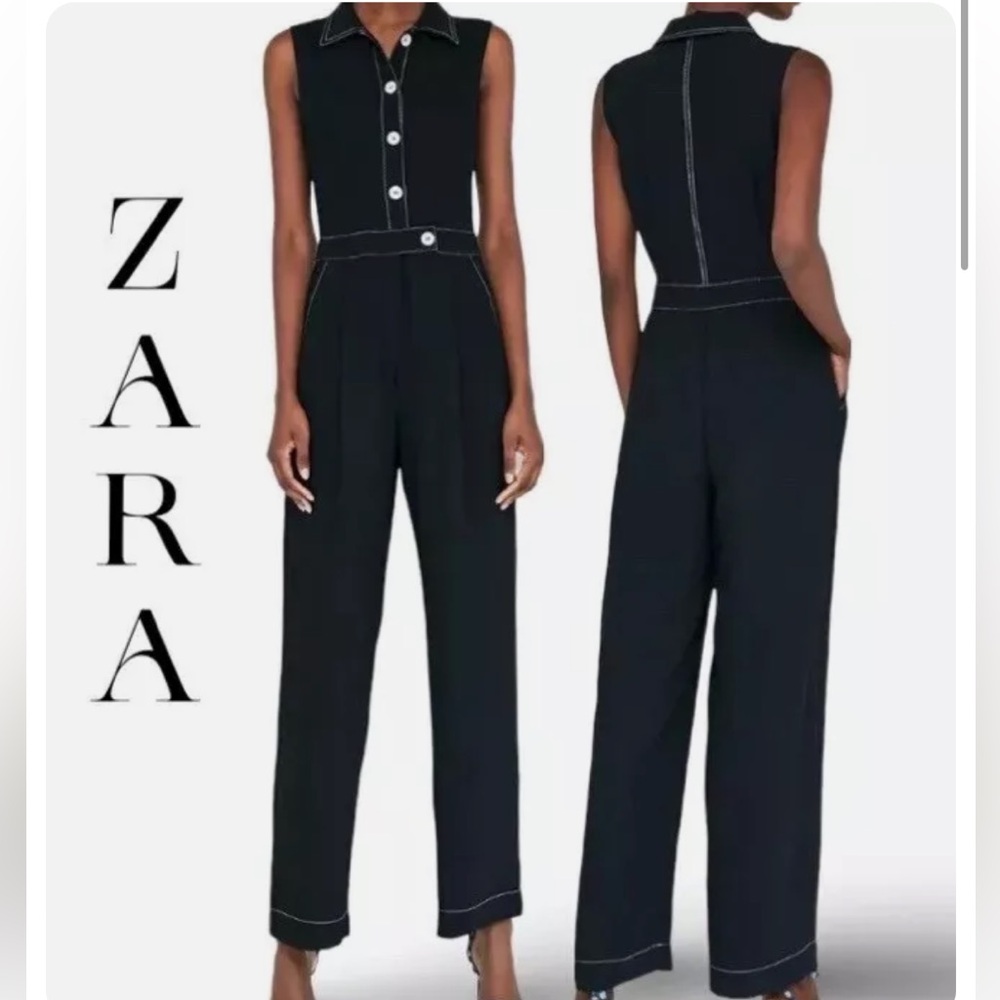 Zara black jumpsuit S